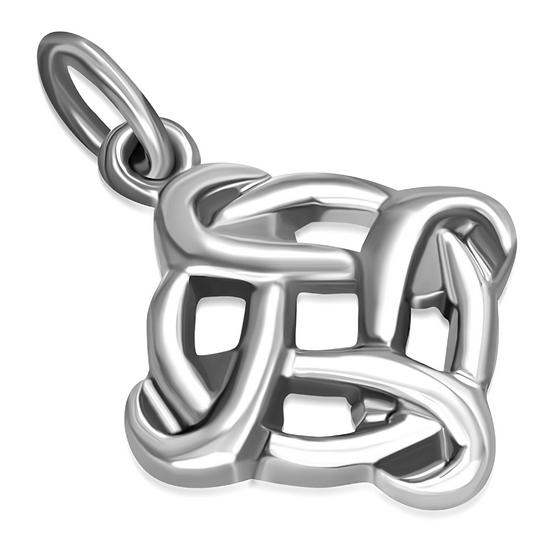 Tiny Celtic Knot Silver Pendant, pn407